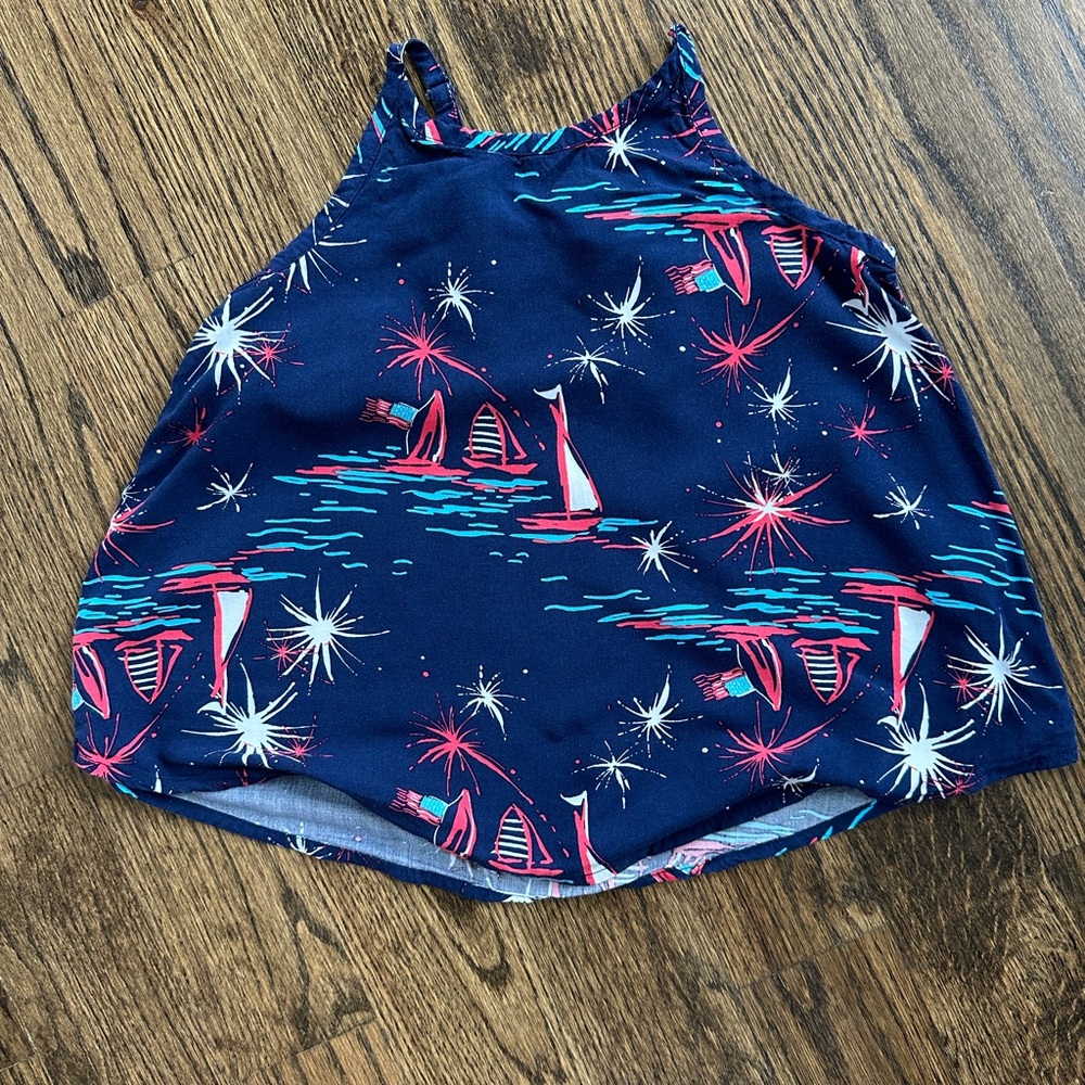 Old Navy Dark Blue Tank with Sailboat Print